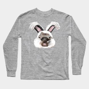 White Anggora Head Rabbit _ Bunniesmee Long Sleeve T-Shirt